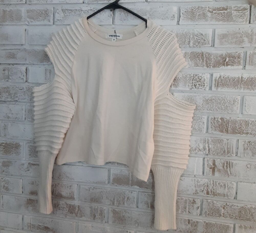 Vigoss NWT Cold Shoulder Sweater Sleeve Top sz M Versatile Cozy